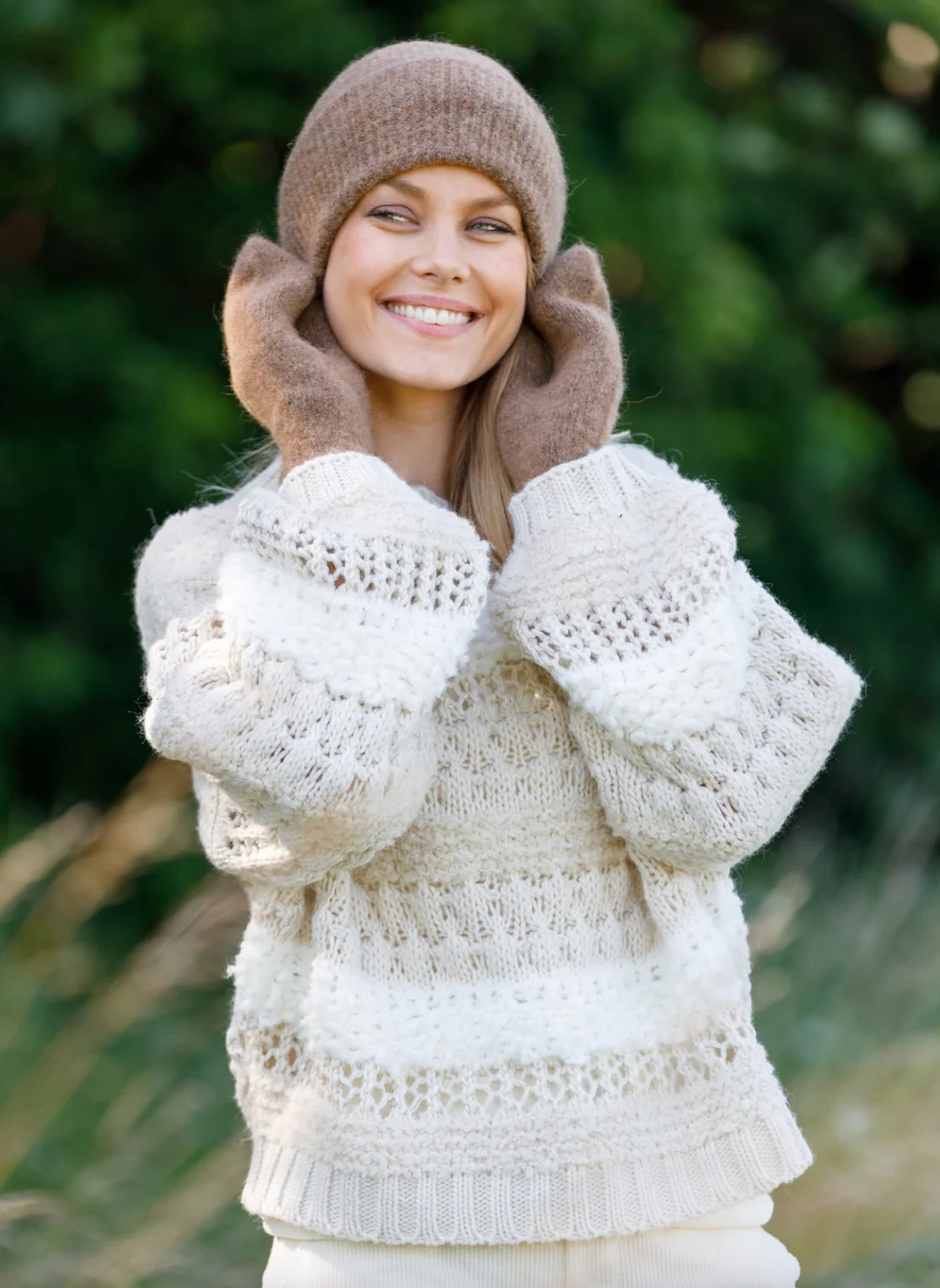 Black Colour - BCHeidi Boucle genser - off white