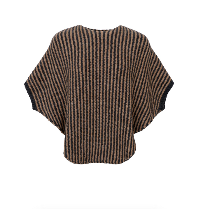 Black Colour - BCPELLA Stripete poncho