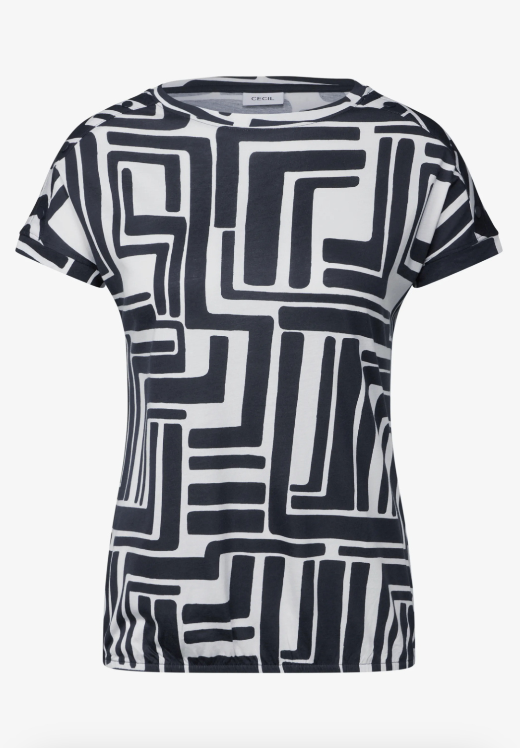 Cecil - Big printed button T-Skjorte