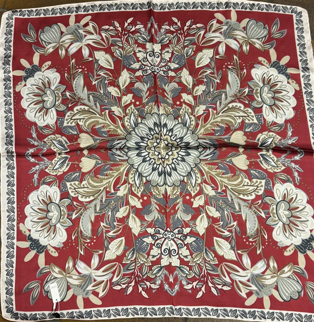 NORA Norway - Bandana skjerf - flower burgunder