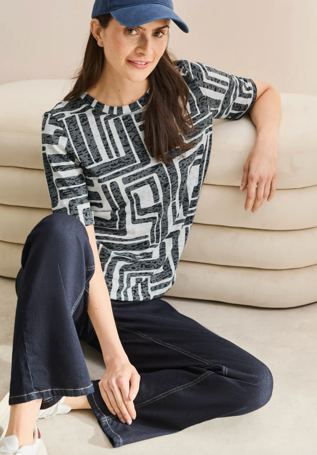 Cecil - Two tone printed burnout - T-Skjorte