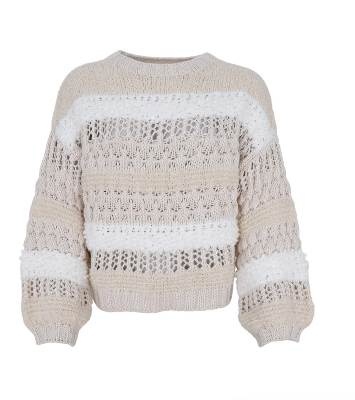 Black Colour - BCHeidi Boucle genser - off white
