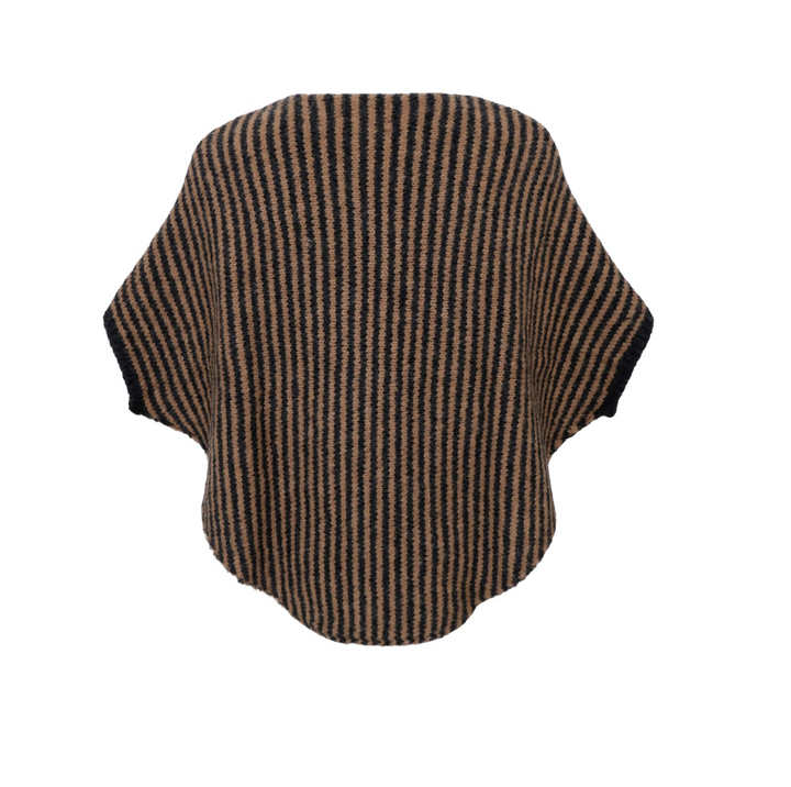 Black Colour - BCPELLA Stripete poncho