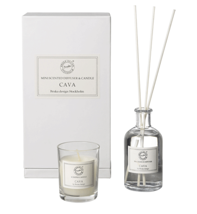 Bruka Design - Gaveeske duftpinner og duftlys mini - cava, hvit