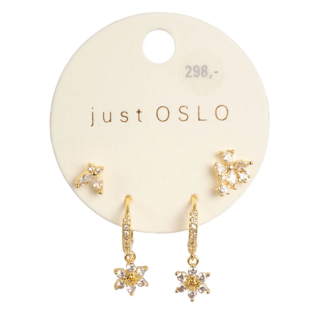 A&C - Nordic Jewellery Design - Gullfargede øredobber - Blomster