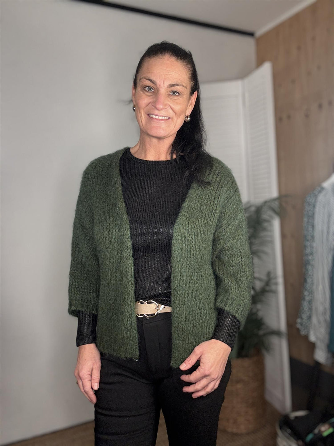 Black Colour - BCCASEY CARDIGAN - ARMY