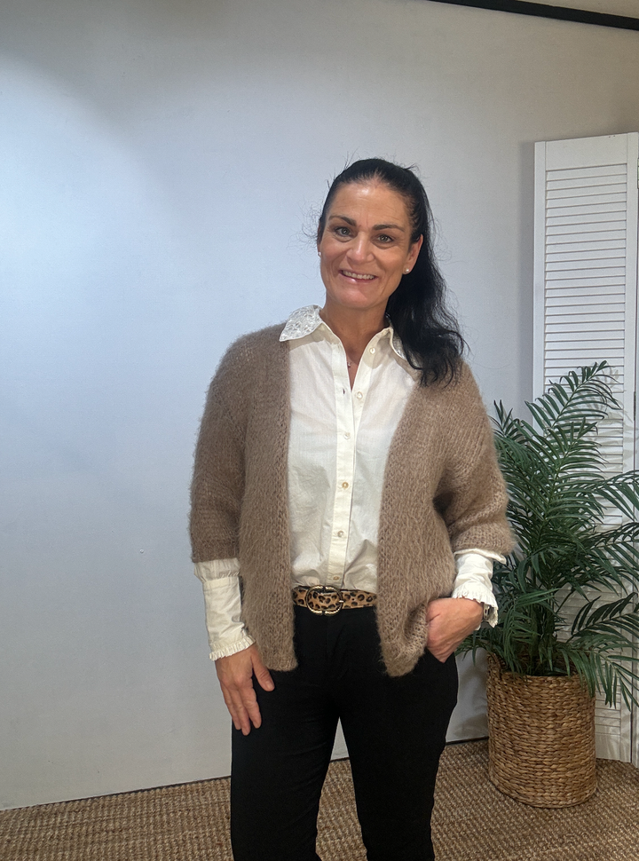 Black Colour - BCCASEY CARDIGAN - Lt. Taupe