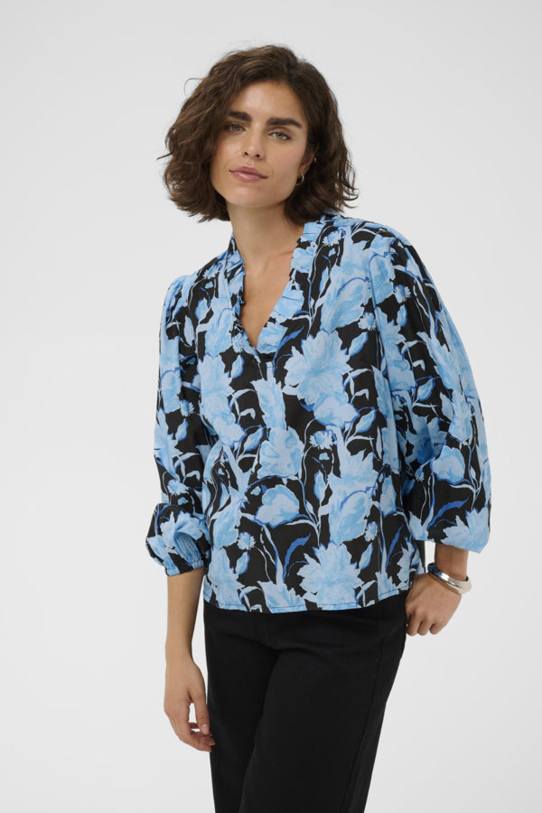 Kaffe Clothing - KASASIA Bluse - Bomsterbluse blå