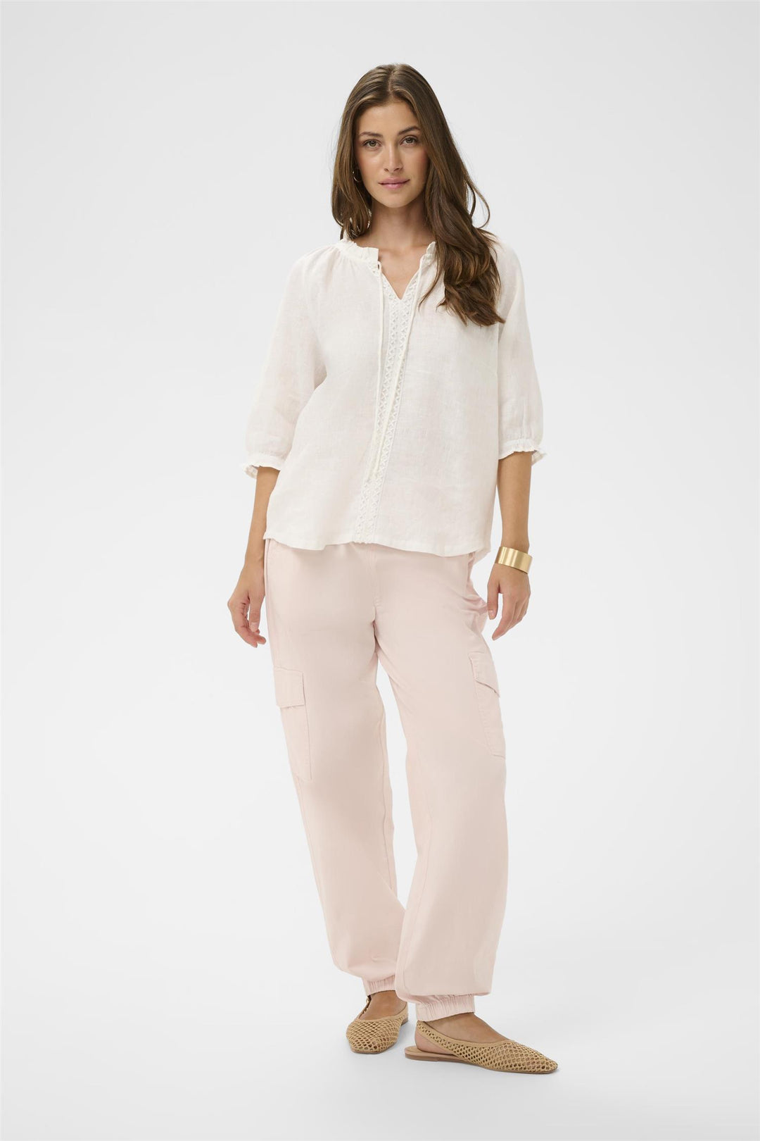 Cream - CRbellis Lace Linbluse