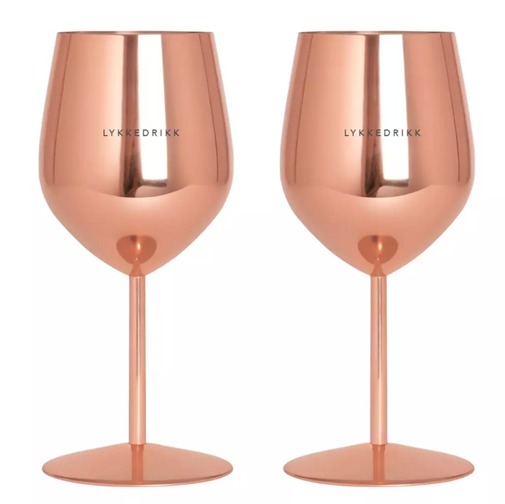 Pictureit - vinglass rosegull, Lykkedrikk x2