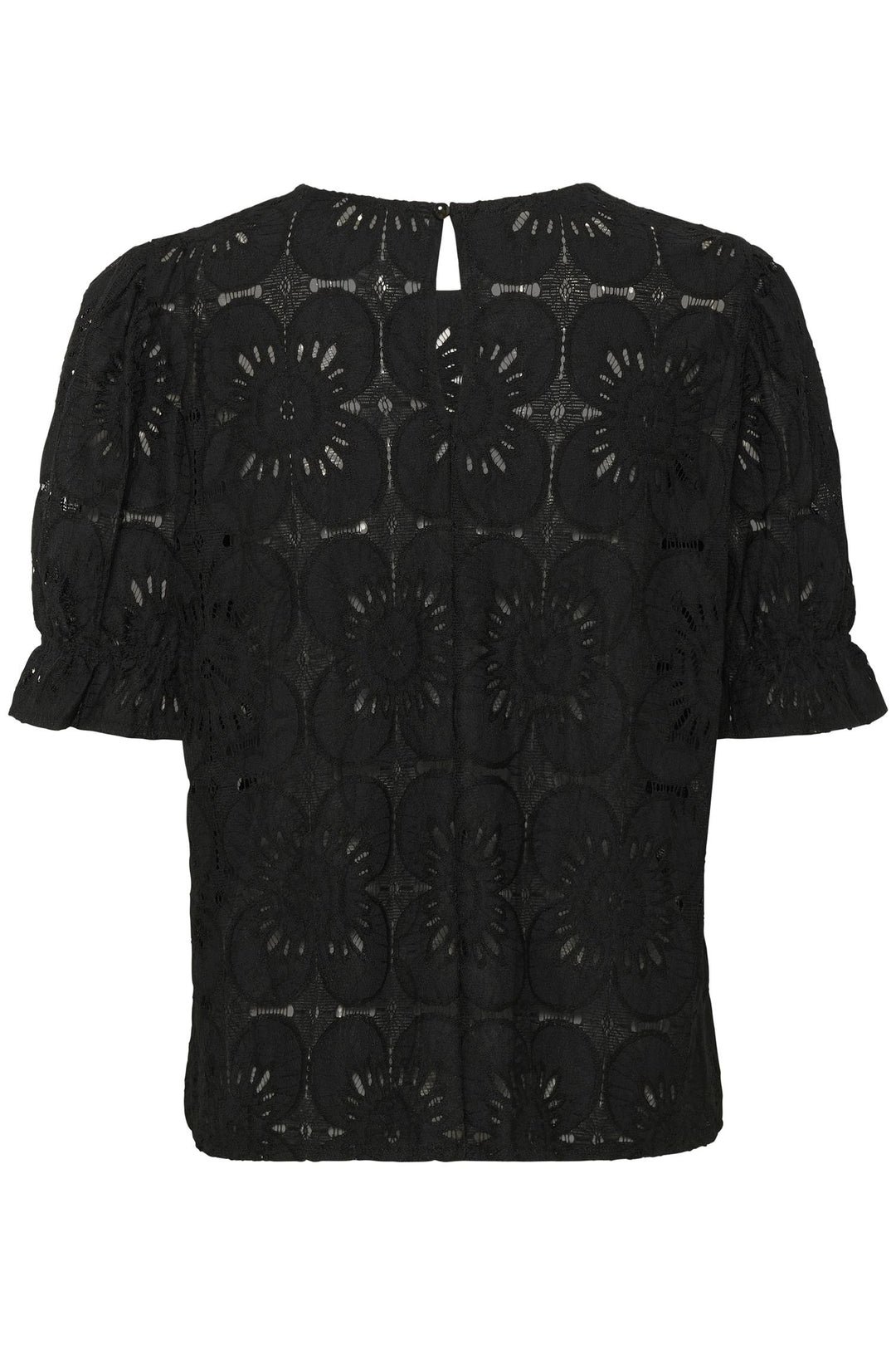 Cream - CRLibby Kortarmet Bluse med Blonder