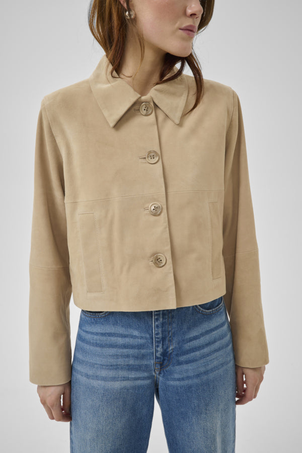 MY ESSENTIAL WARDROBE - PetraMW Semsket Skinnjakke - Brown Rise