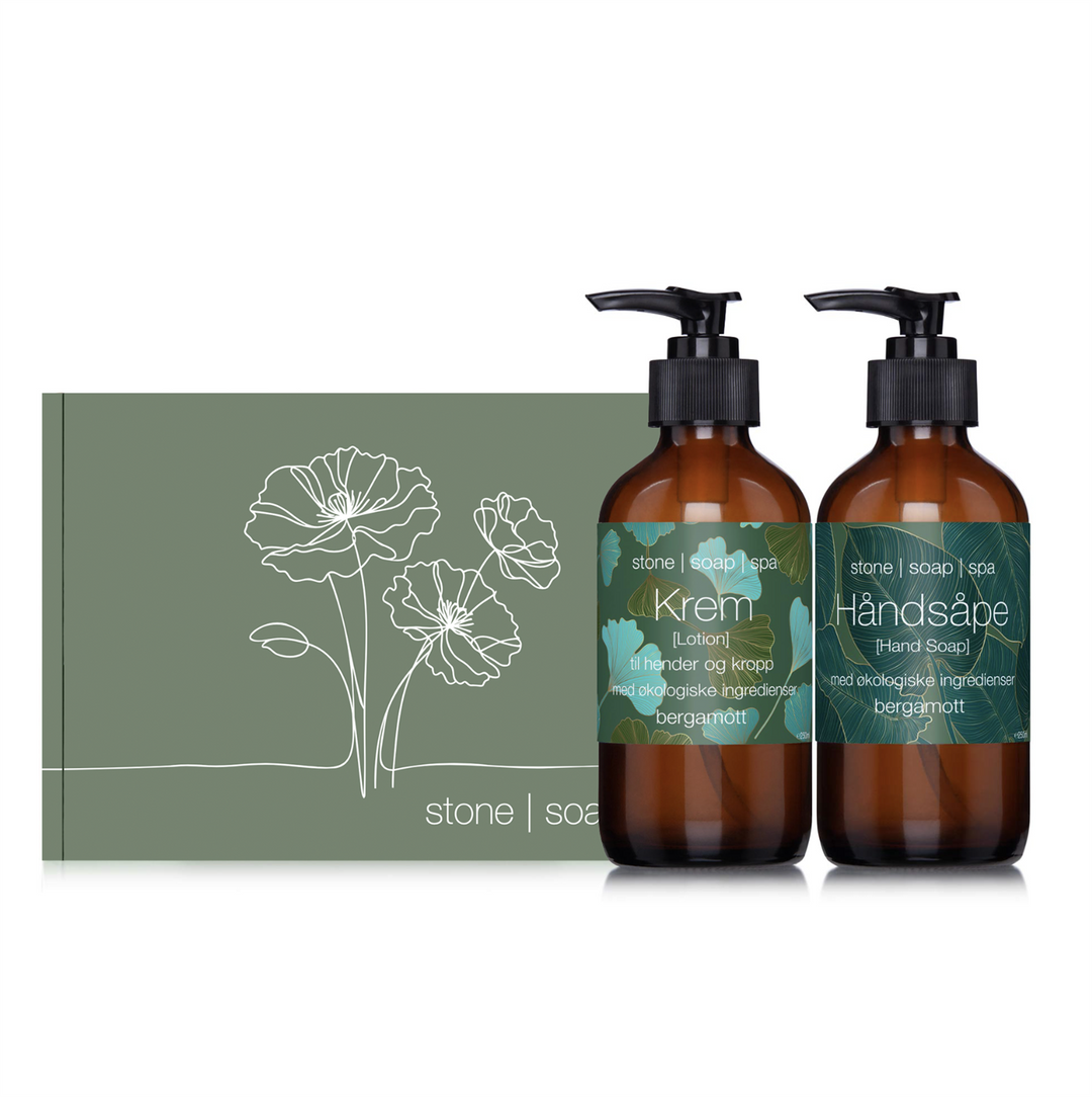 Stone Soap Spa - Gavepakke Håndsåpe og Krem 250 ml - Bergamott