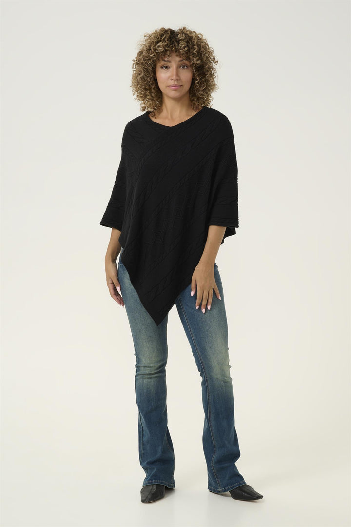 Cream - CRdela Strikket Poncho