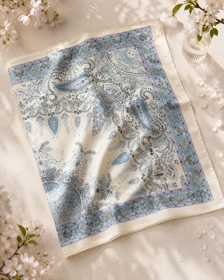 A&C - Nordic Jewellery Design - Bandana skjerf - Light Blue Paysley