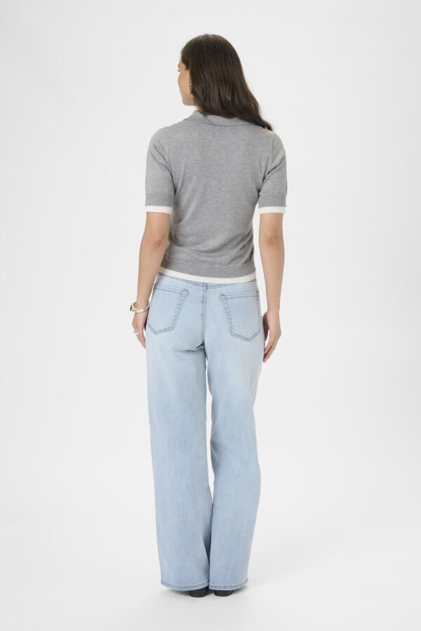 Kaffe Clothing - KALIZZA Kontrast polo genser med kort erm