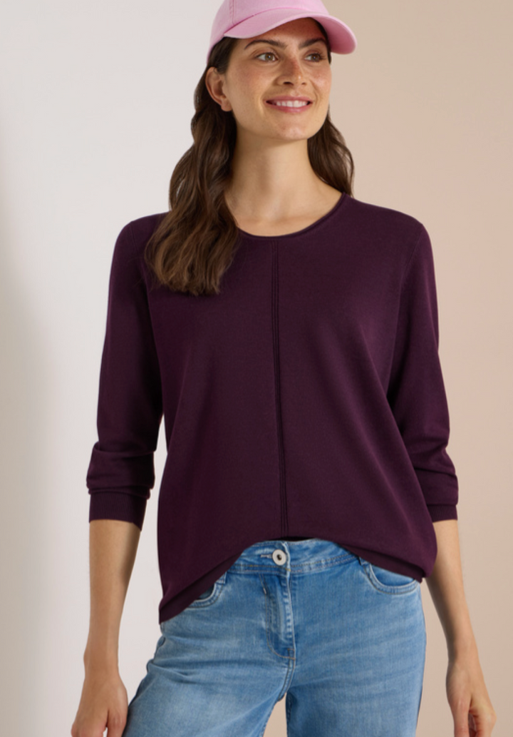 Cecil - Basci rundhalset genser - Egglant red