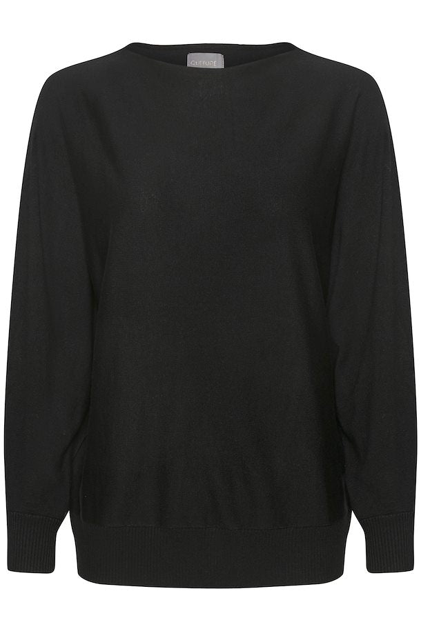 Culture - CuAnnemarie Batwing Genser - Sort