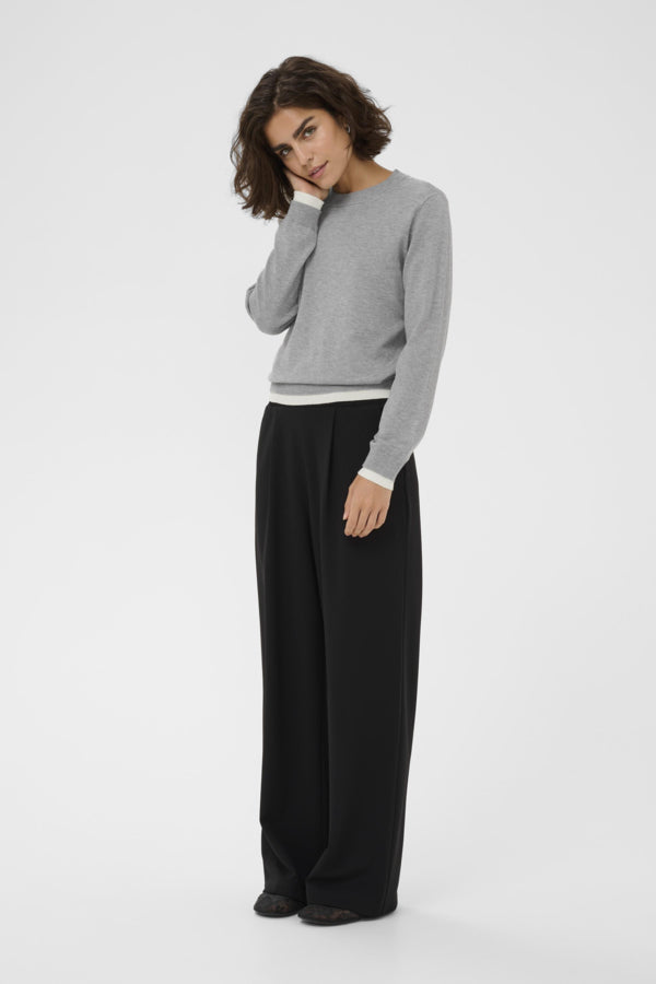 Kaffe Clothing - KALIZZA Kontrast genser - Grå