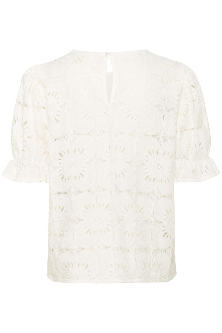 Cream - CRLibby Kortarmet Bluse med Blonder