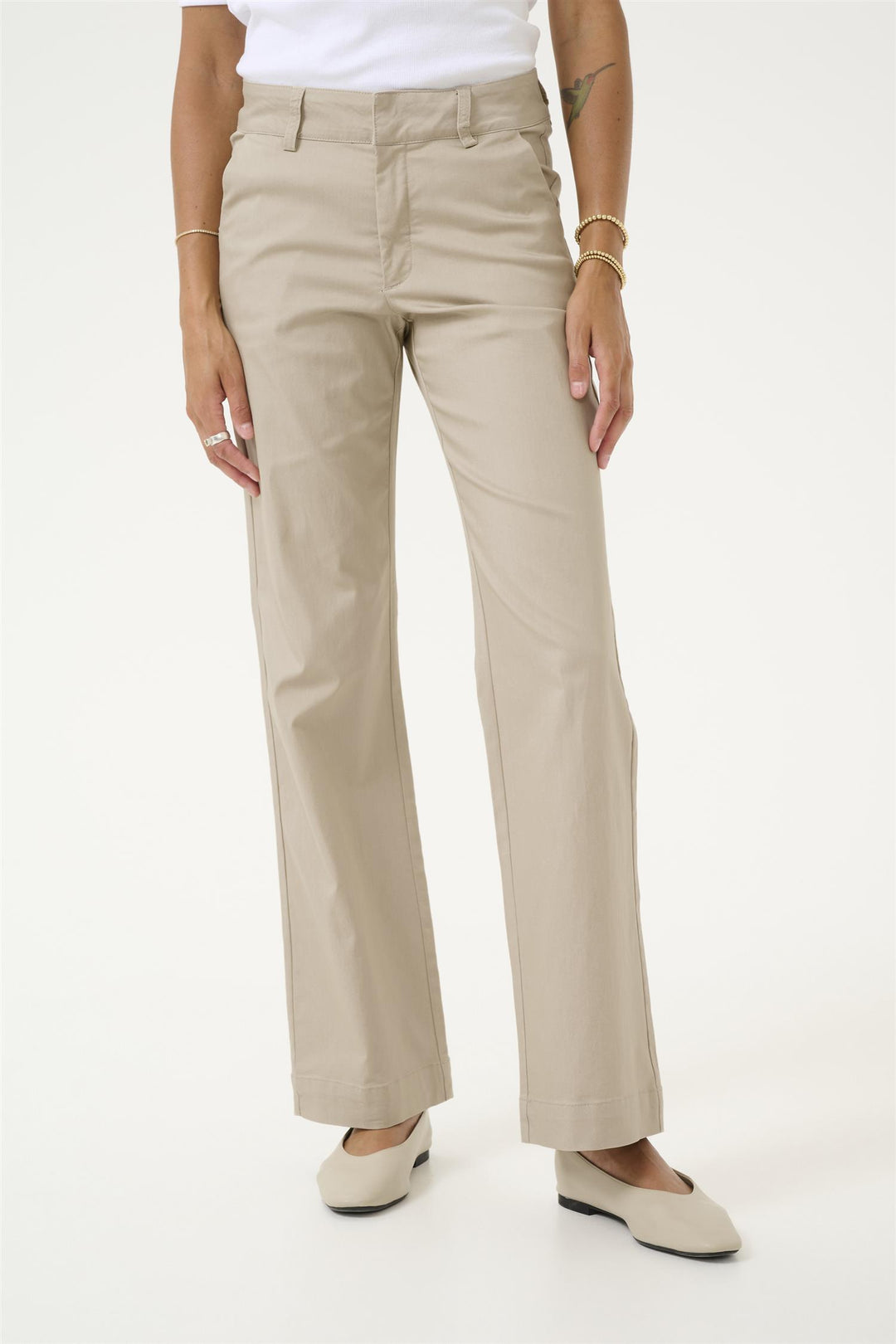 Kaffe Clothing - KAlea Chino Flared Bukse - Feather Gray
