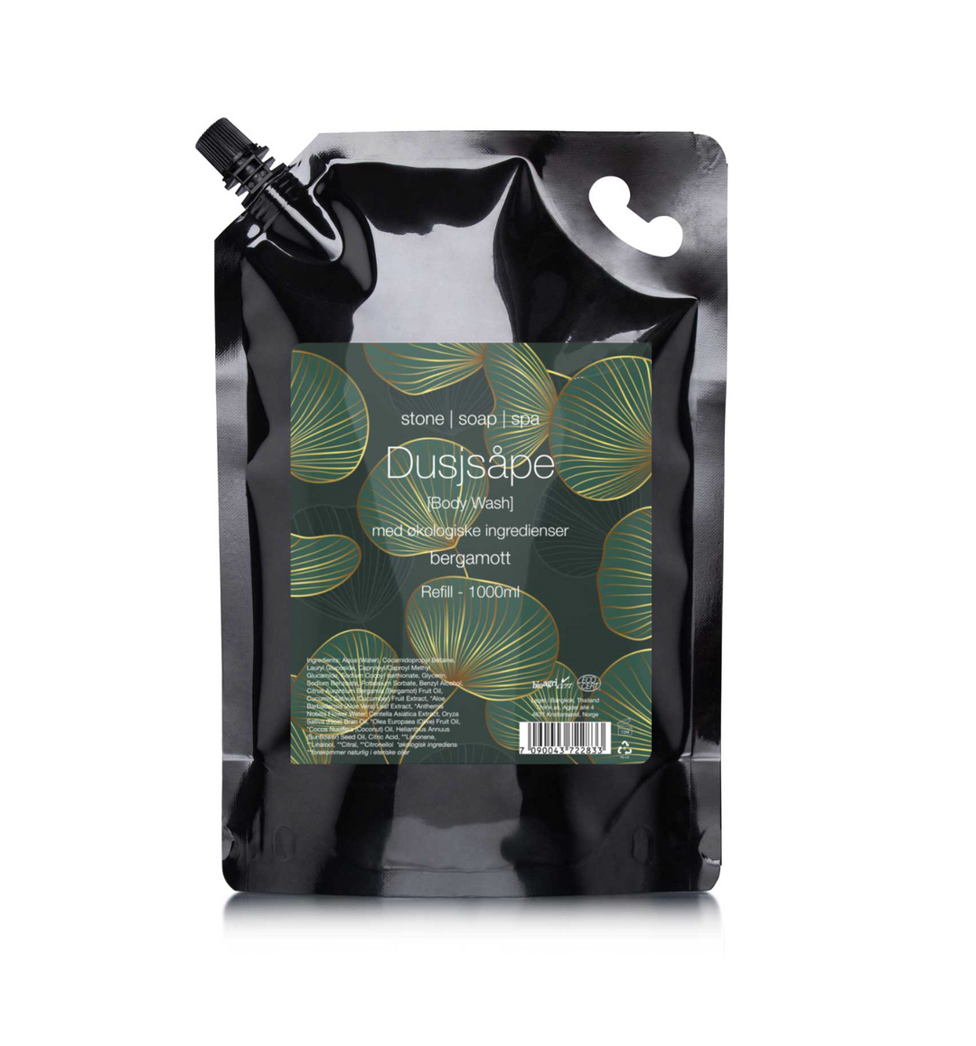 Stone Soap Spa - Dusjsåpe – Bergamott – 1000ml refill