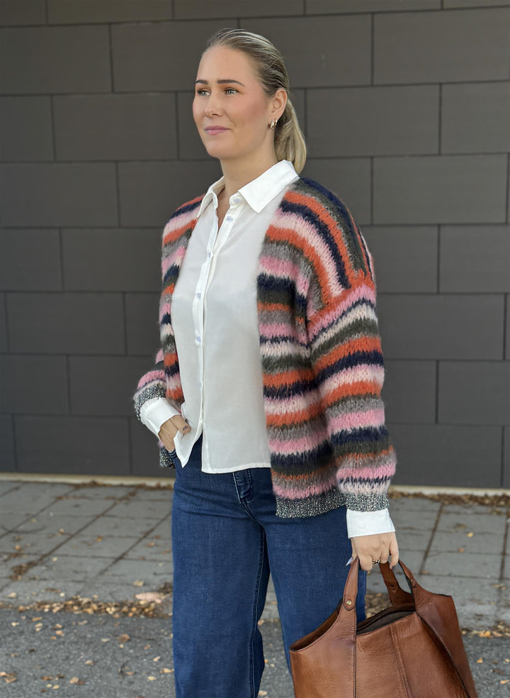 Black Colour - BCTANITA strikket cardigan - blue terracotta
