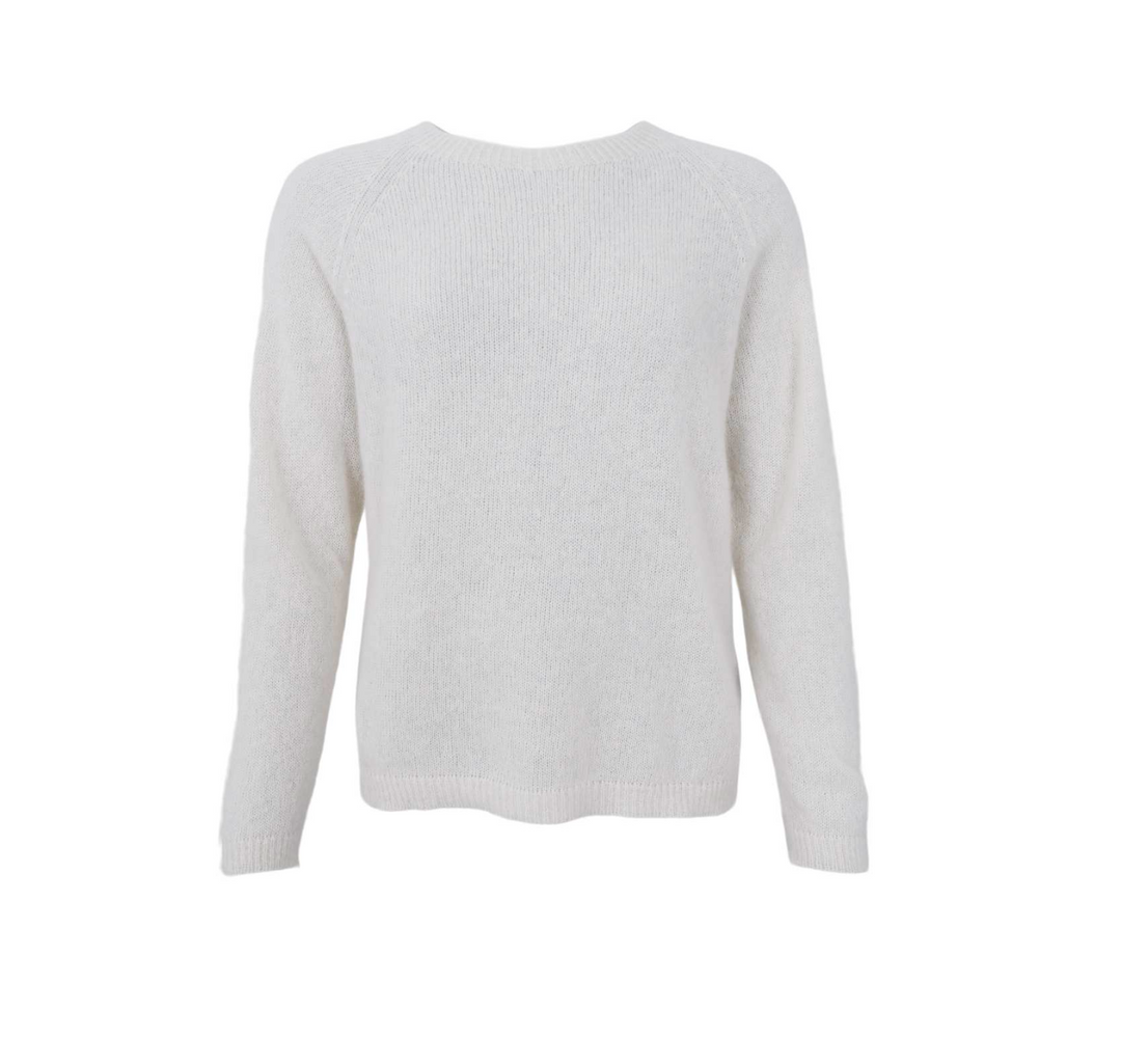 Black Colour - BCDELL Strikkegenser Alpakka/Ull -Off-White