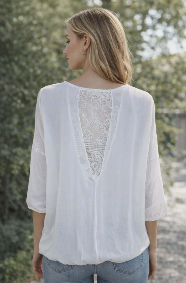 Eurasia - Lekker Bluse med Blonde Bak