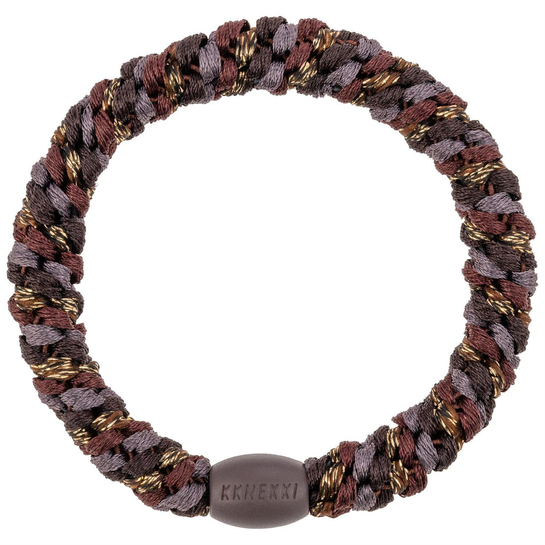 Bon Dep - Kknekki Hårstrikk Mix cedar Coffe glitter