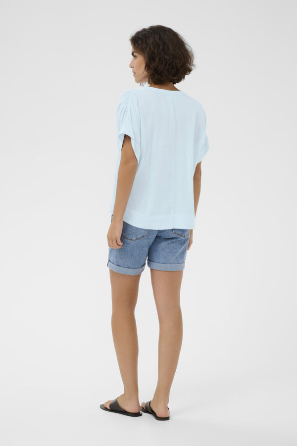 Kaffe Clothing - KAMILIA SL Bluse - Lys Blå