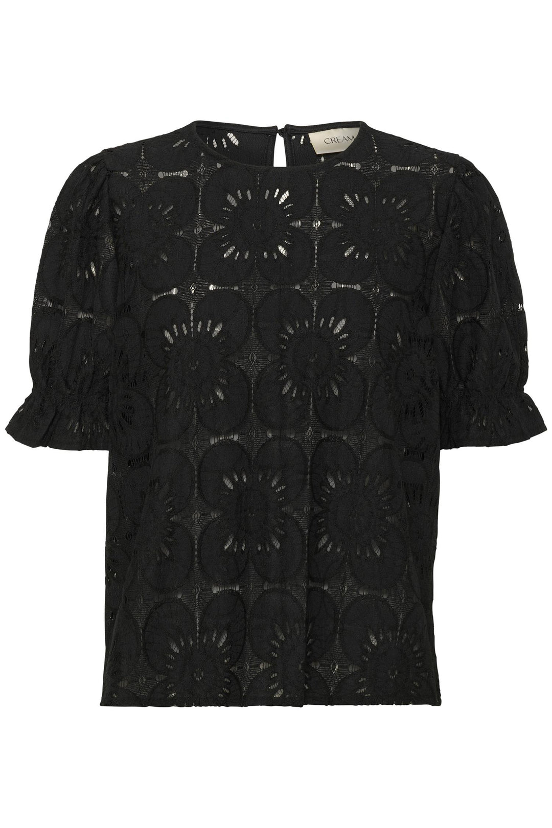 Cream - CRLibby Kortarmet Bluse med Blonder