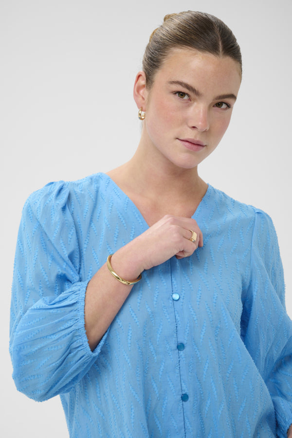 Kaffe Clothing - KAGabriela v-hals skjorte - Blå