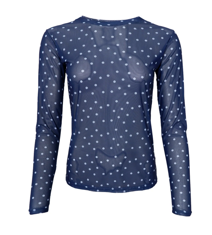 Black Colour - BCANNIE Meshbluse - Navy Dott