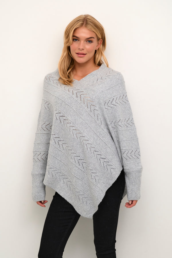 Cream - CRHoliday Strikket Poncho