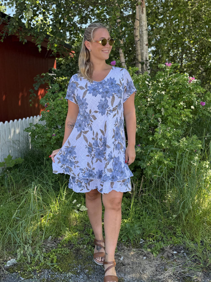 Eurasia - Kjole med Blomsterprint - Lys Blå