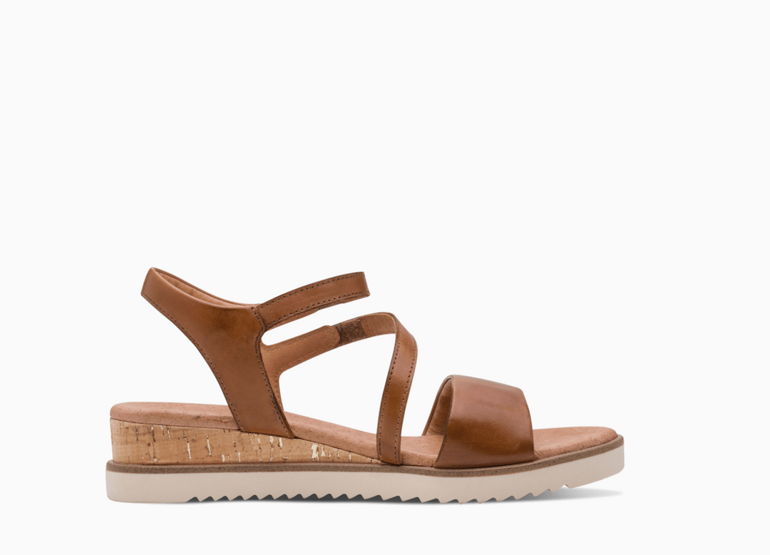 Marco Tozzi - Sandaler med kilehæl - Cognac