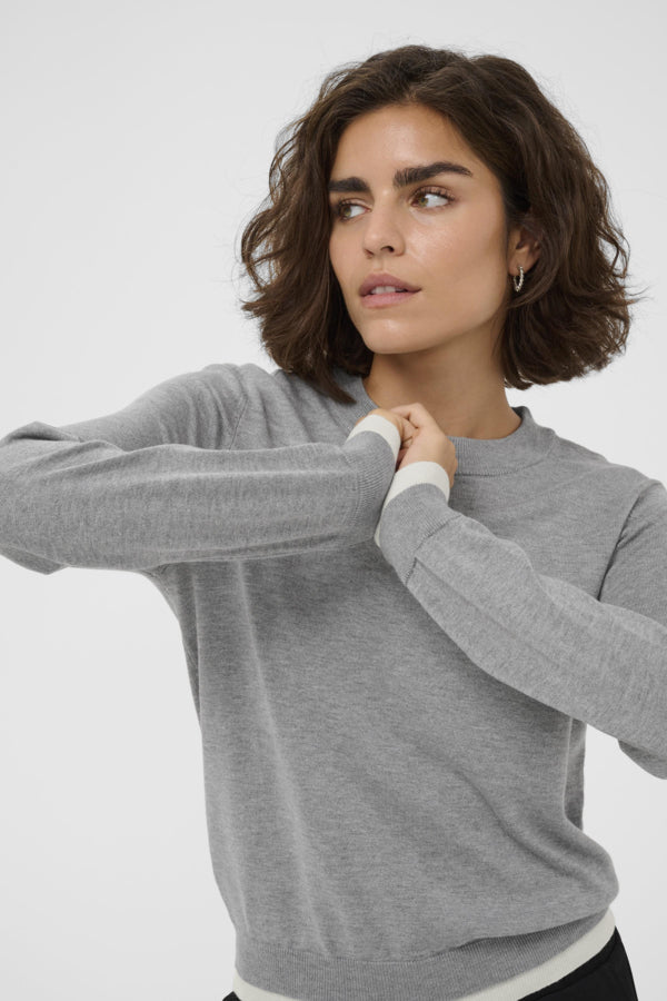 Kaffe Clothing - KALIZZA Kontrast genser - Grå