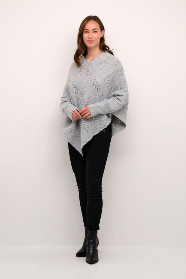 Cream - CRHoliday Strikket Poncho