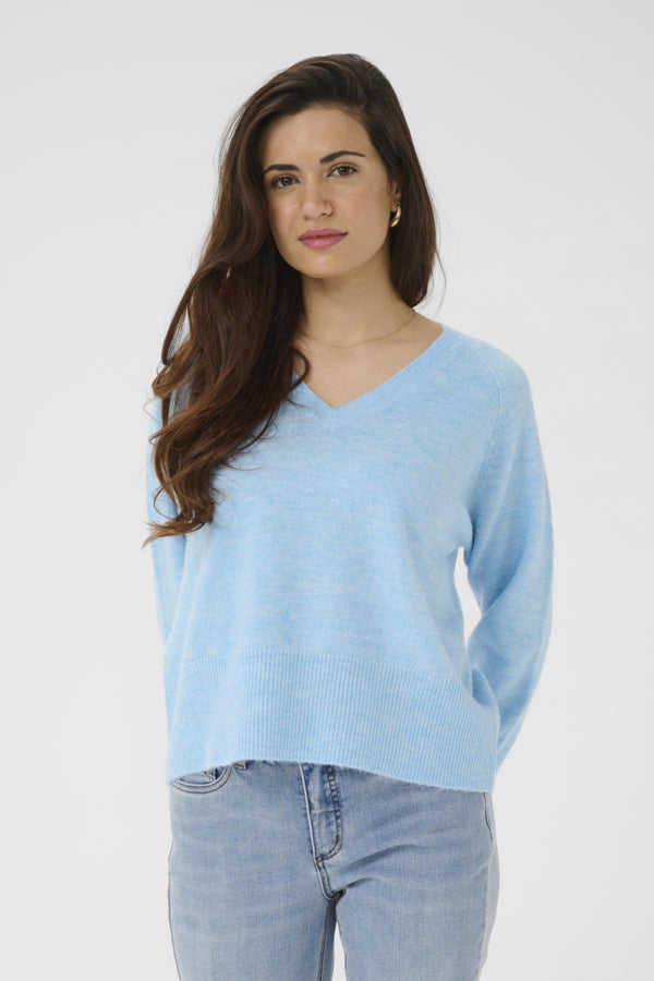 Kaffe Clothing - KAniel v-hals genser - Grønn