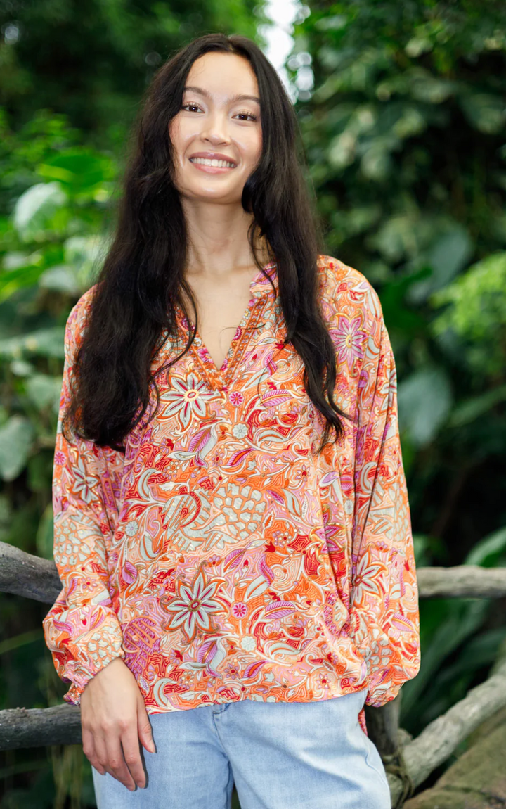 Black Colour - BCLUNA BLUSE - Pacifique oransje
