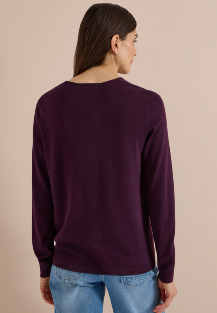 Cecil - Basci rundhalset genser - Egglant red