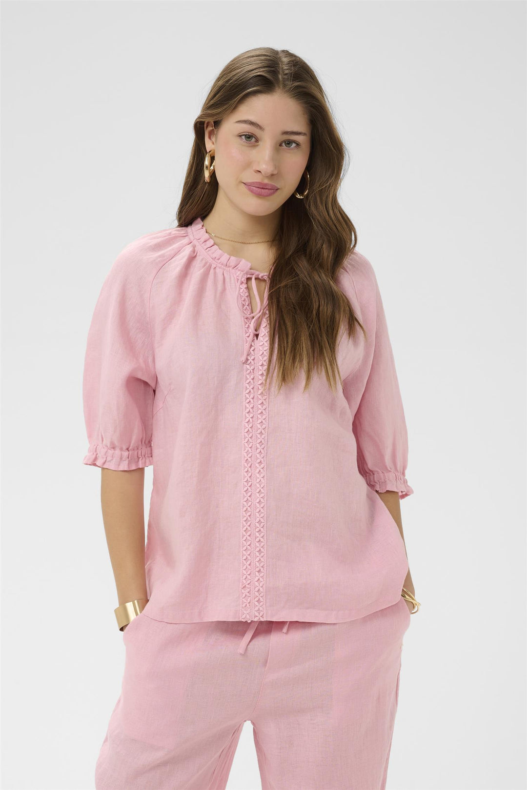 Cream - CRbellis Lace Linbluse