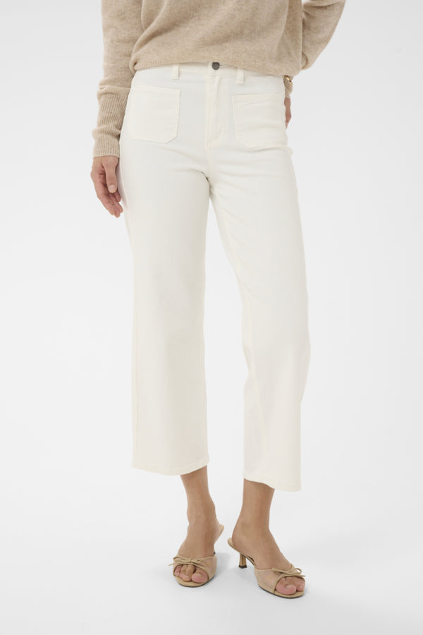 Kaffe Clothing - KAbrooke cropped HW Jeans - hvit