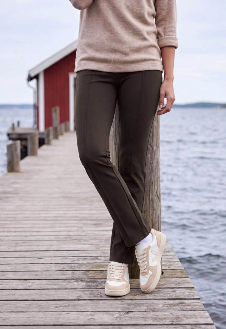 Cecil - Toronto bukse med rettebein - Truffle brown - L:30