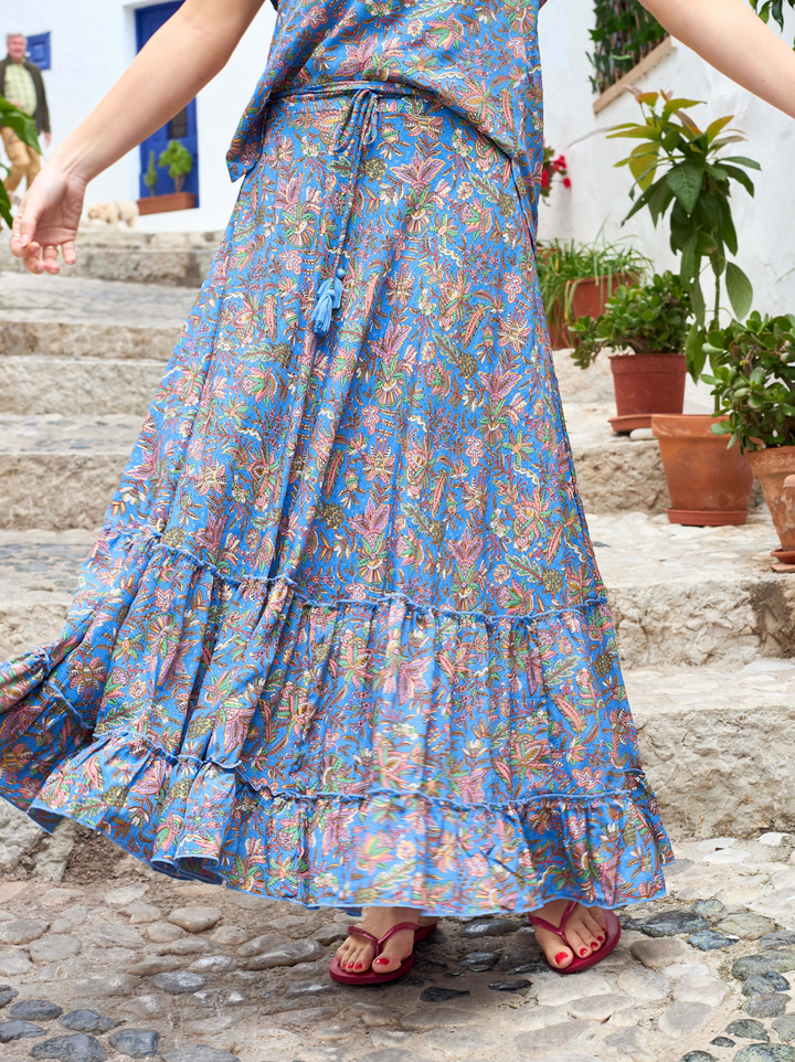 Black Colour - BCLUNA MAXI FRILL SKJØRT - Violet Blue