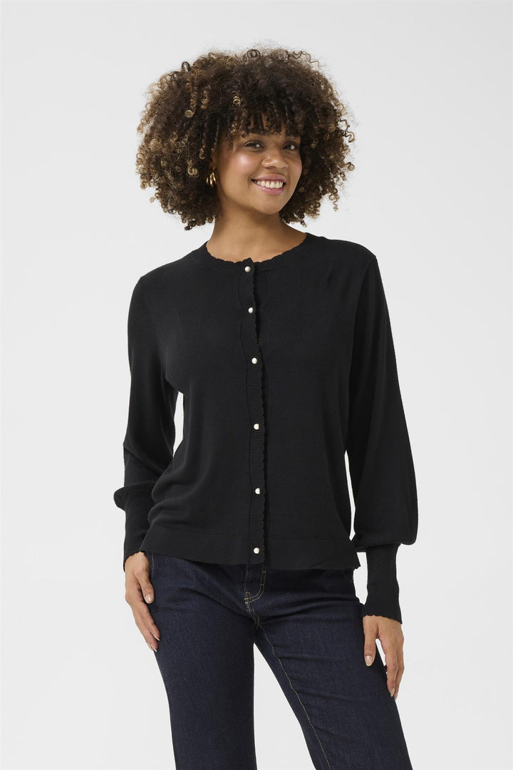 Culture - Cuannemarie Scallop Cardigan med Perler