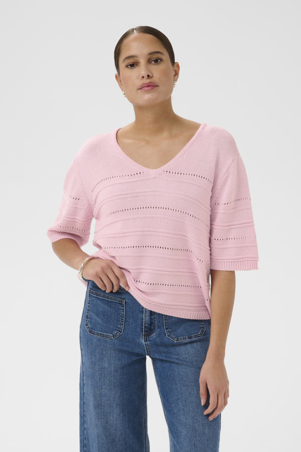 Kaffe Clothing - KAmellie topp med kort erm - Rosa