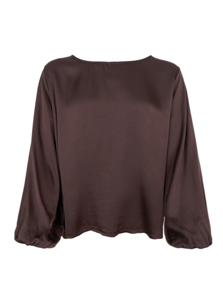 Black Colour - BCMABEL - Langarmet Bluse - Brun