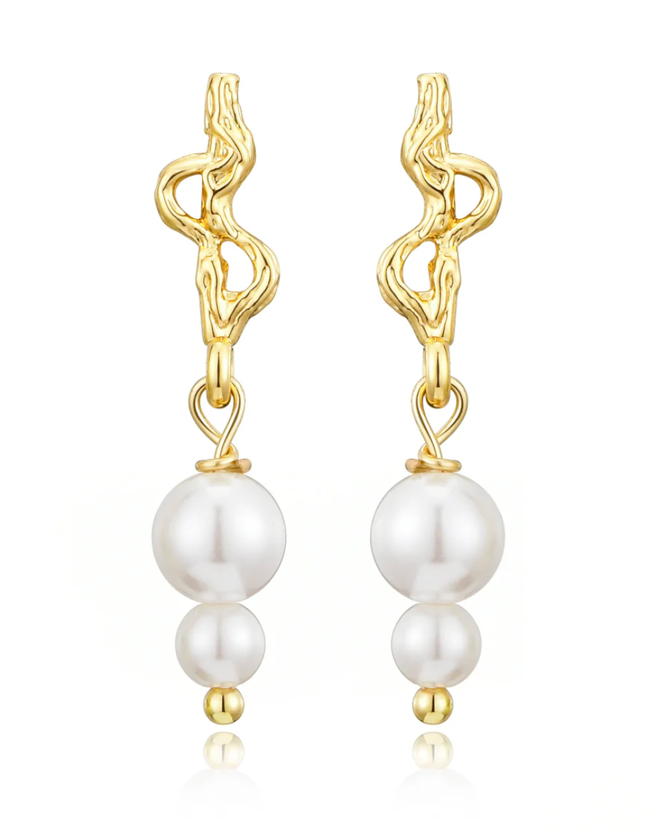 NORA Norway - Ellinor Øredobber - gold white